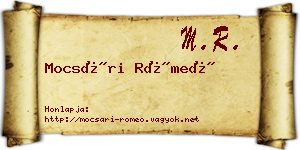 Mocsári Rómeó névjegykártya